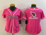 Women Arizona Cardinals Pink Team Big Logo With Patch Baseball Nike Jersey