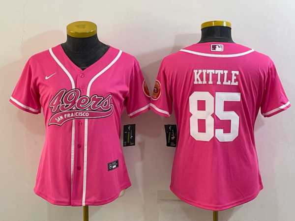 Women San Francisco 49ers #85 George Kittle Pink Baseball Nike Jersey