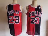 NBA Chicago Bulls #23 Michael Jordan Red/Black Splite Jersey