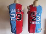 NBA Chicago Bulls/North Carolina #23 Michael Jordan Red/Blue Splite Jersey