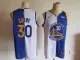 NBA Golden State Warriors #30 Stephen Curry White/Blue Splite Jersey