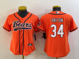 Women Chicago Bears #34 Walter Payton Orange Baseball Nike Jersey