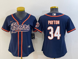 Women Chicago Bears #34 Walter Payton Blue Baseball Nike Jersey