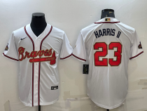 MLB Atlanta Braves #23 Michael Harris II White/Gold World Series Champions Jersey