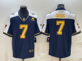 Men's Dallas Cowboys #7 Trevon Diggs Navy Gold Edition With 1960 Patch Limited Jersey