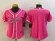 Women Green Bay Packers Blank Pink Baseball Nike Jersey