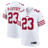Men's San Francisco 49ers #23 Christian McCaffrey 2022 New White Vapor Untouchable Limited Jersey