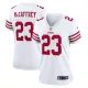 Women San Francisco 49ers #23 Christian McCaffrey 2022 New White Vapor Untouchable Limited Jersey