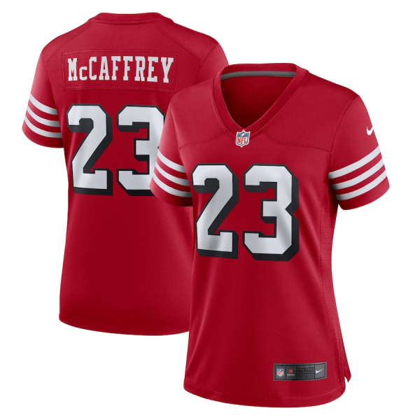 Women San Francisco 49ers #23 Christian McCaffrey 2022 Red Alternate Vapor Limited Jersey