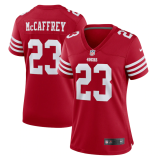 Women San Francisco 49ers #23 Christian McCaffrey 2022 New Red Vapor Untouchable Limited Jersey