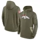 Men's Denver Broncos 2022 Olive Salute To Service Therma Performance Pullover Hoodie