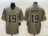 Men's San Francisco 49ers #19 Deebo Samuel  2022 Olive Salute To Service Limited Jersey