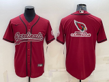 Men's Arizona Cardinals Red Team Big Logo With Patch Baseball Nike Jersey