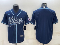 Men's Tennessee Titans Blank Navy Baseball Nike Jersey