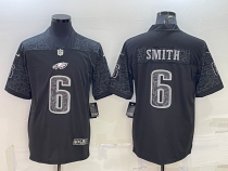 Men's Philadelphia Eagles #6 DeVonta Smith Black Reflective Limited Jersey