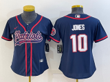 Women New England Patriots #10 Mac Jones Blue Baseball Nike Jersey