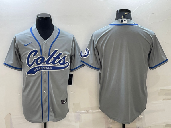 Men's Indianapolis Colts Grey Baseball Nike Jersey