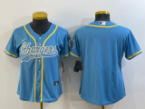 Women Los Angeles Chargers Blank Light Blue Baseball Nike Jersey