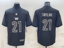 Men's Washington Commanders #21 Sean Taylor Black Reflective Limited Jersey