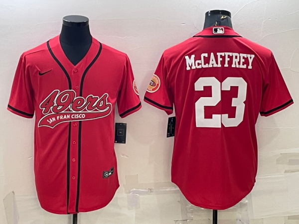 Men's San Francisco 49ers #23 Christian McCaffrey Red Baseball Nike Jersey