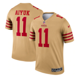 Men's San Francisco 49ers #11 Brandon Aiyuk 2022 New Gold Inverted Legend Limited Jersey