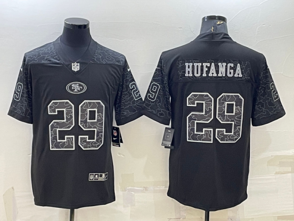 Men's San Francisco 49ers #29 Talanoa Hufanga Black Reflective Limited Jersey