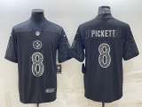 Men's Pittsburgh Steelers #8 Kenny Pickett Black Reflective Limited Jersey