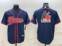 Men's Houston Texans Navy Team Big Logo With Patch Baseball Nike Jersey