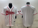 Men's Houston Texans Blank White Baseball Jersey