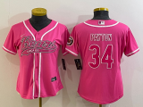 Women Chicago Bears #34 Walter Payton Pink Baseball Nike Jersey