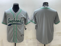 Men's Seattle Seahawks Blank Grey Baseball Nike Jersey