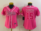 Women Kansas City Chiefs #15 Patrick Mahomes Pink Baseball Nike Jersey