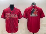 Men's Houston Texans Red Team Big Logo With Patch Baseball Nike Jersey