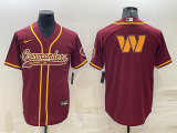 Men's Washington Commanders Burgundy Team Big Logo With Patch Baseball Nike Jersey