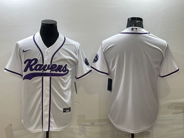 Men's Baltimore Ravens Blank White Baseball Nike Jersey