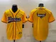 Men's Baltimore Ravens Yellow Team Big Logo With Patch Baseball Nike Jersey