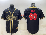 Men's San Francisco 49ers #80 Jerry Rice Black Gold Team Big Logo With Patch Jersey