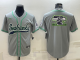 Copy Men's Seattle Seahawks Grey Team Big Logo With Patch Baseball Nike Jersey