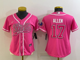 Women Buffalo Bills #17 Josh Allen Pink Baseball Nike Jersey