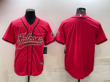 Men's Atlanta Falcons Blank Red Baseball Jersey