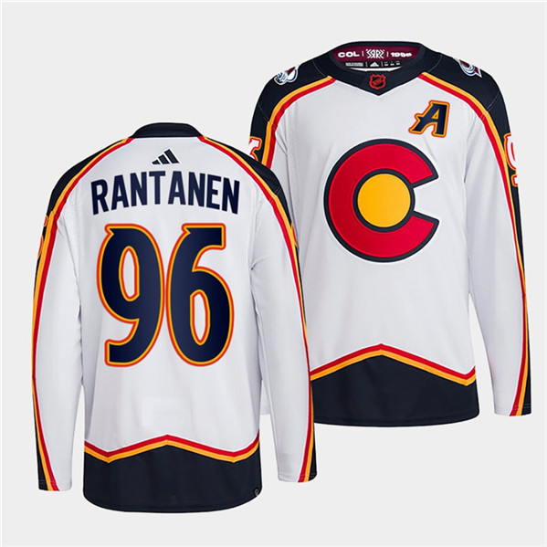 Men's Colorado Avalanche #96 Mikko Rantanen White 2022-23 Reverse Jersey