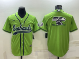 Men's Seattle Seahawks Green Team Big Logo With Patch Baseball Nike Jersey