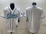 Men's Detroit Lions Blank White Baseball Nike Jersey