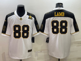 Men's Dallas Cowboys #88 CeeDee Lamb White Gold Edition With 1960 Patch Limited Jersey