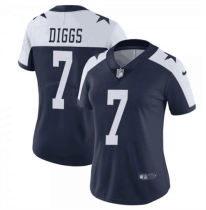 Women Dallas Cowboys #7 Trevon Diggs Navy Thanksgiving Limited Jersey