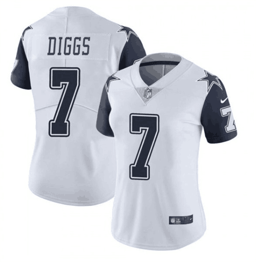 Women Dallas Cowboys #7 Trevon Diggs White Color Rush Limited Jersey