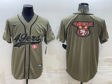 Men's San Francisco 49ers 2022 Olive Salute To Service Team Big Logo With Patch Baseball Nike Jersey