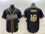 Men's New Orleans Saints #13 Michael Thomas Black Gold Team Big Logo With Patch Jersey