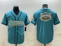 Men's Jacksonville Jaguars Green Team Big Logo With Patch Baseball Nike Jersey
