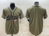 Men's San Francisco 49ers Blank 2022 Olive Salute To Service Baseball Nike Jersey